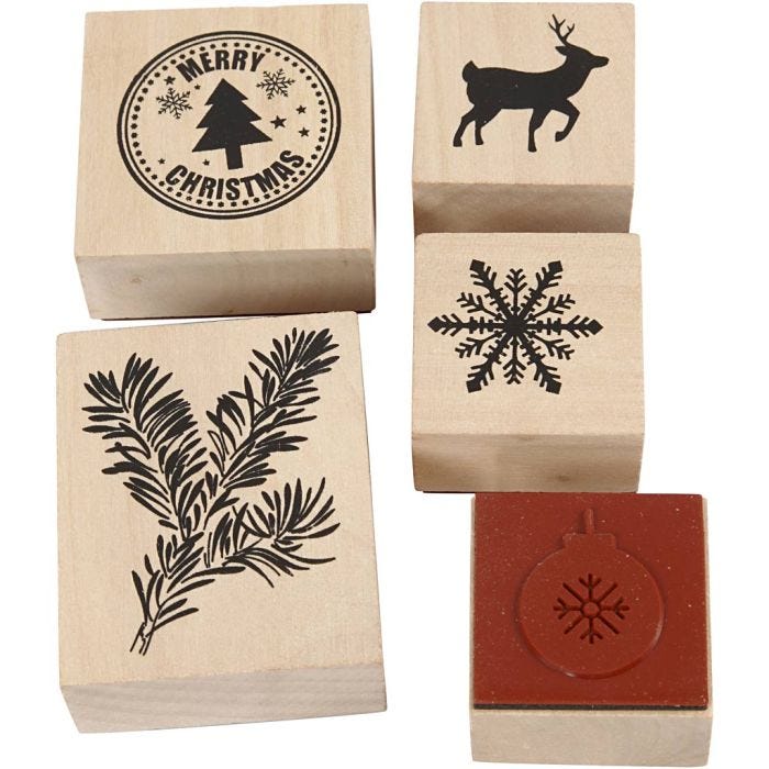 Sellos de goma, Navidad, 5 stdas/ 1 paquete