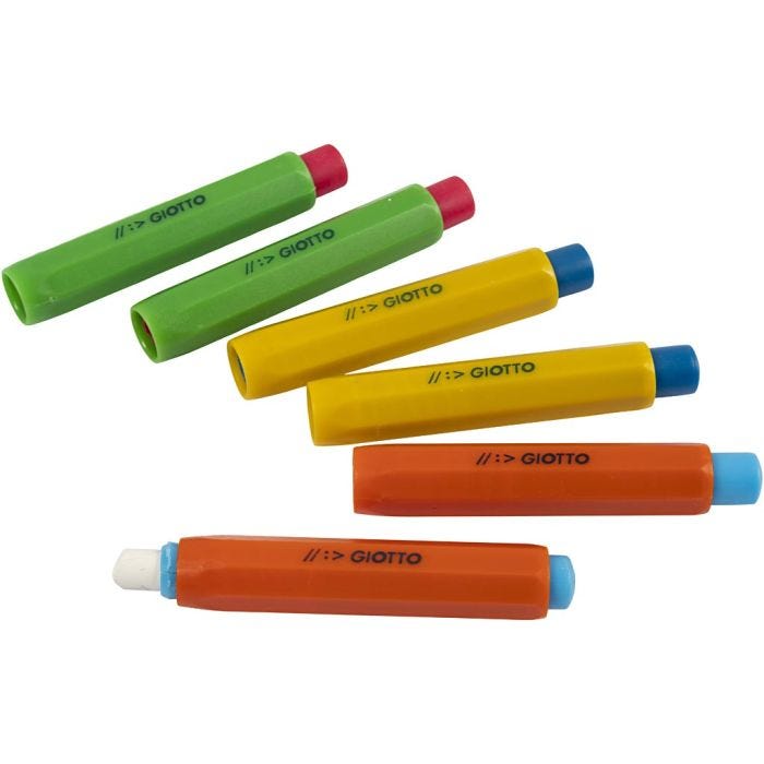 Porta tiza, colores puede variar , 6 stdas/ 1 paquete
