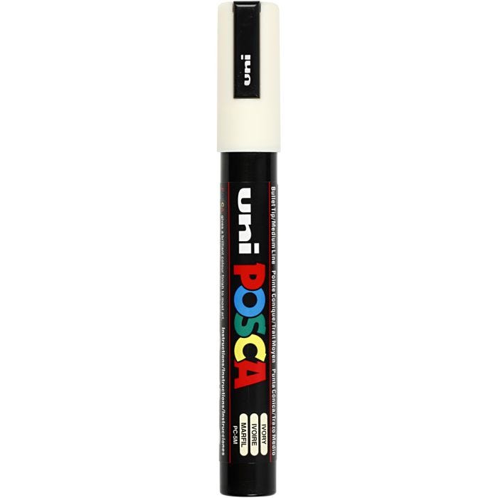 Rotulador Posca , medida PC-5M, trazo ancho 2,5 mm, media, marfil, 1 ud