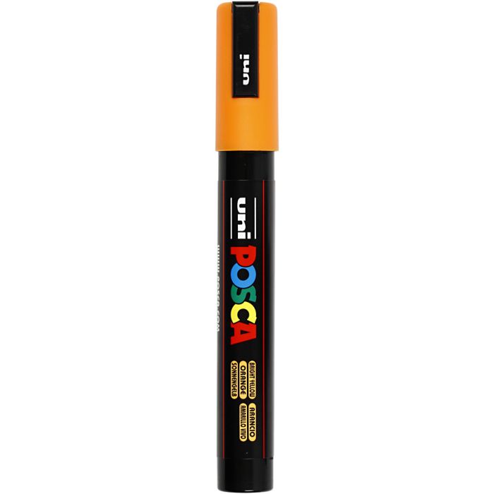 Rotulador Posca , medida PC-5M, trazo ancho 2,5 mm, media, amarillo brillante, 1 ud