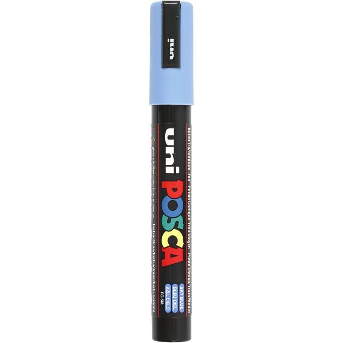 Rotulador Posca , medida PC-5M, trazo ancho 2,5 mm, media, azul cielo, 1 ud