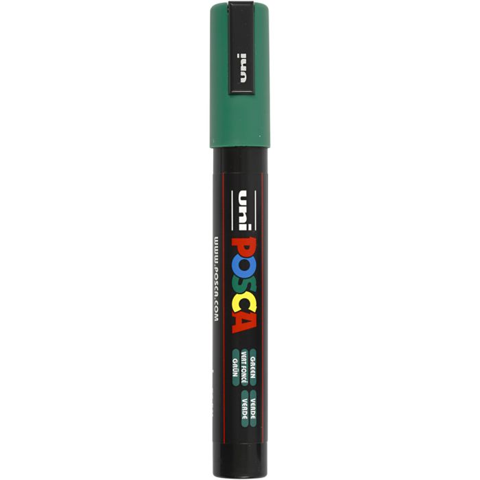Rotulador Posca , medida PC-5M, trazo ancho 2,5 mm, media, verde, 1 ud
