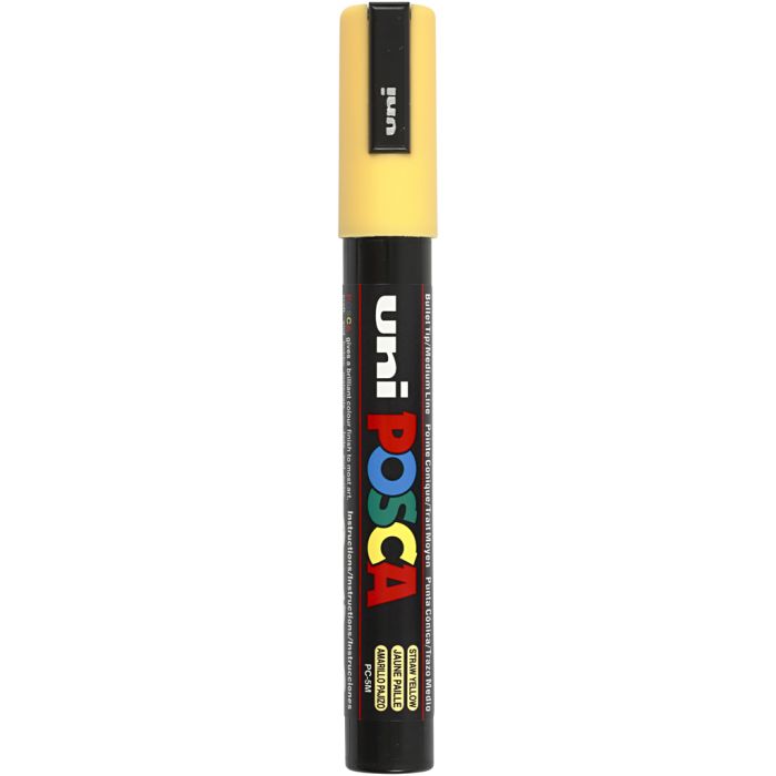 Rotulador Posca , medida PC-5M, trazo ancho 2,5 mm, media, amarillo paja, 1 ud