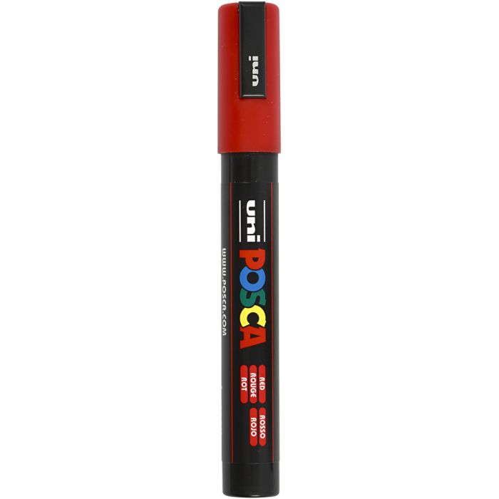 Rotulador Posca , medida PC-5M, trazo ancho 2,5 mm, media, rojo, 1 ud