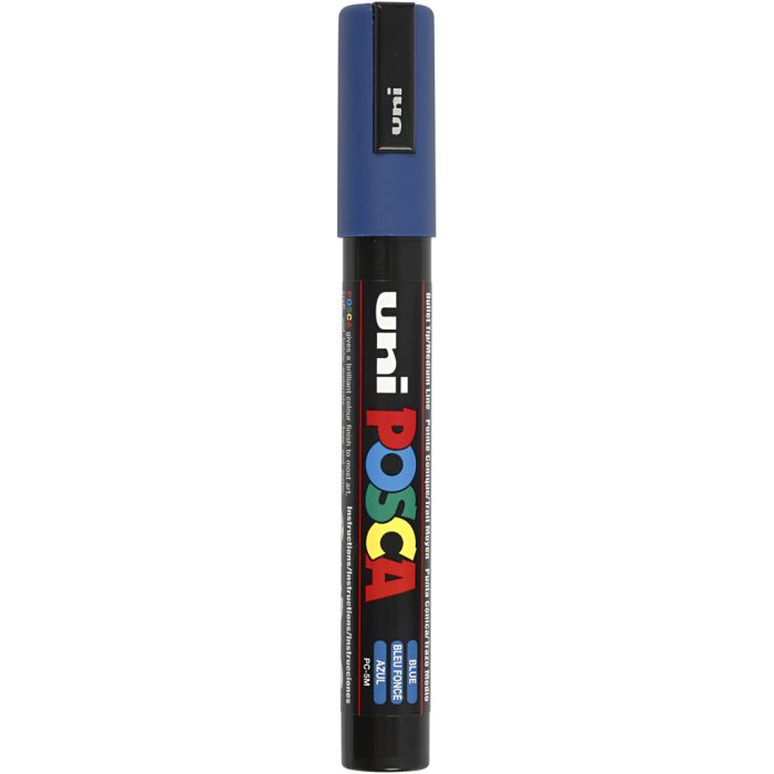 Rotulador Posca , medida PC-5M, trazo ancho 2,5 mm, media, azul, 1 ud