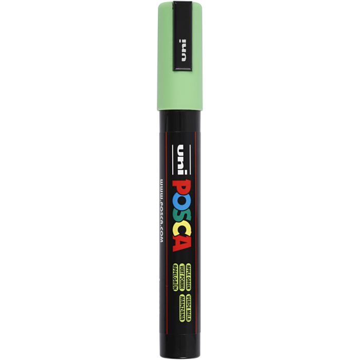 Rotulador Posca , medida PC-5M, trazo ancho 2,5 mm, verde manzana, 1 ud