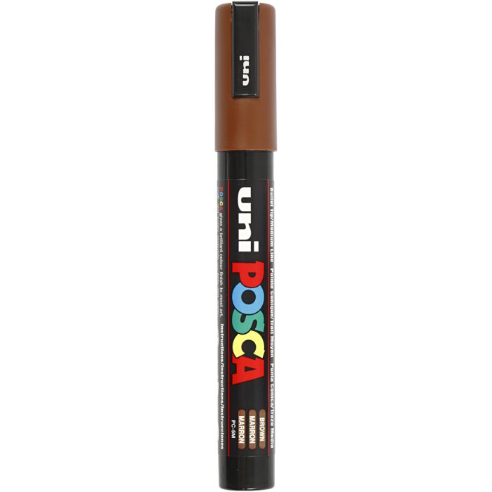 Rotulador Posca , medida PC-5M, trazo ancho 2,5 mm, media, marrón, 1 ud