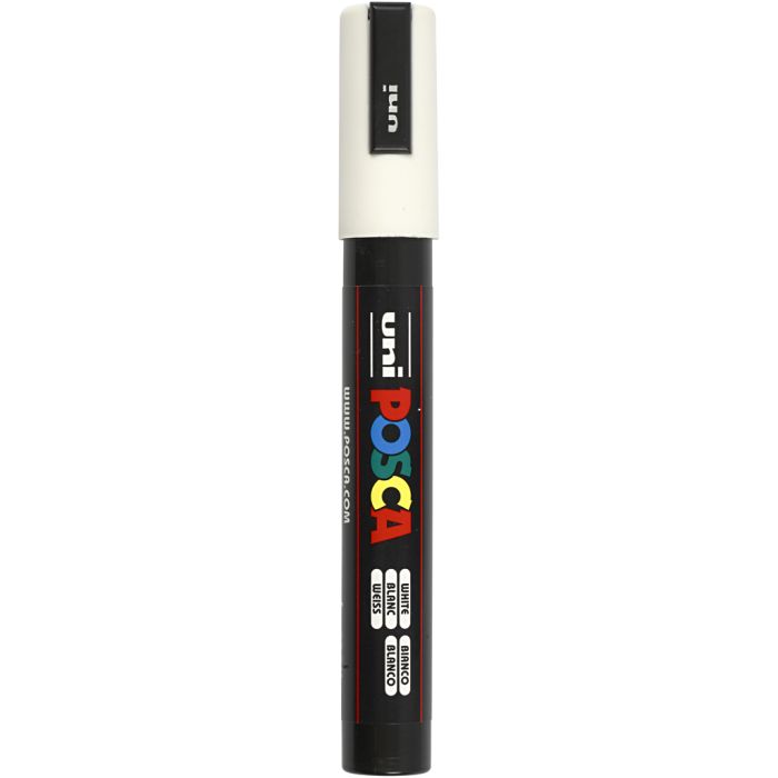 Rotulador Posca , medida PC-5M, trazo ancho 2,5 mm, media, blanco, 1 ud