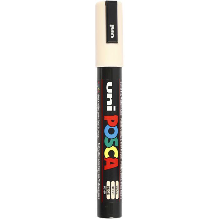Rotulador Posca , medida PC-5M, trazo ancho 2,5 mm, media, beige, 1 ud