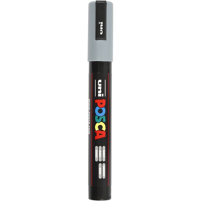 Rotulador Posca , medida PC-5M, trazo ancho 2,5 mm, media, gris, 1 ud