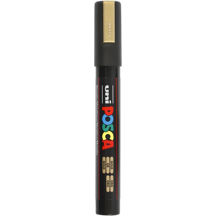 Rotulador Posca , medida PC-5M, trazo ancho 2,5 mm, media, dorado, 1 ud