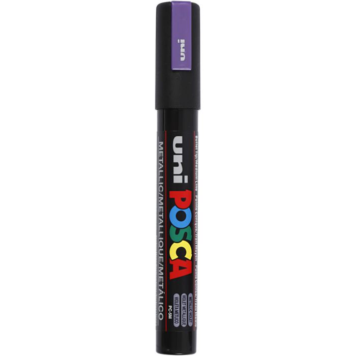 Rotulador Posca , medida PC-5M, trazo ancho 2,5 mm, media, violeta metalizado, 1 ud
