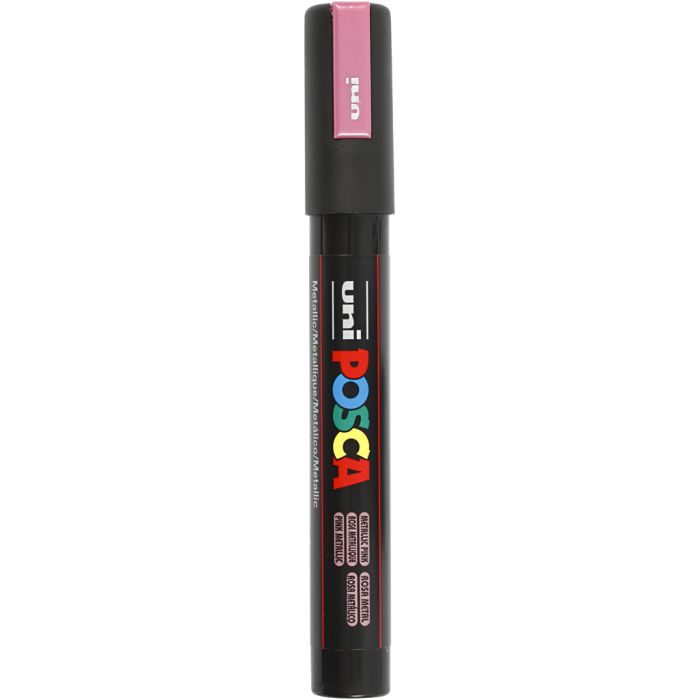 Rotulador Posca , medida PC-5M, trazo ancho 2,5 mm, media, rosa metalizado, 1 ud