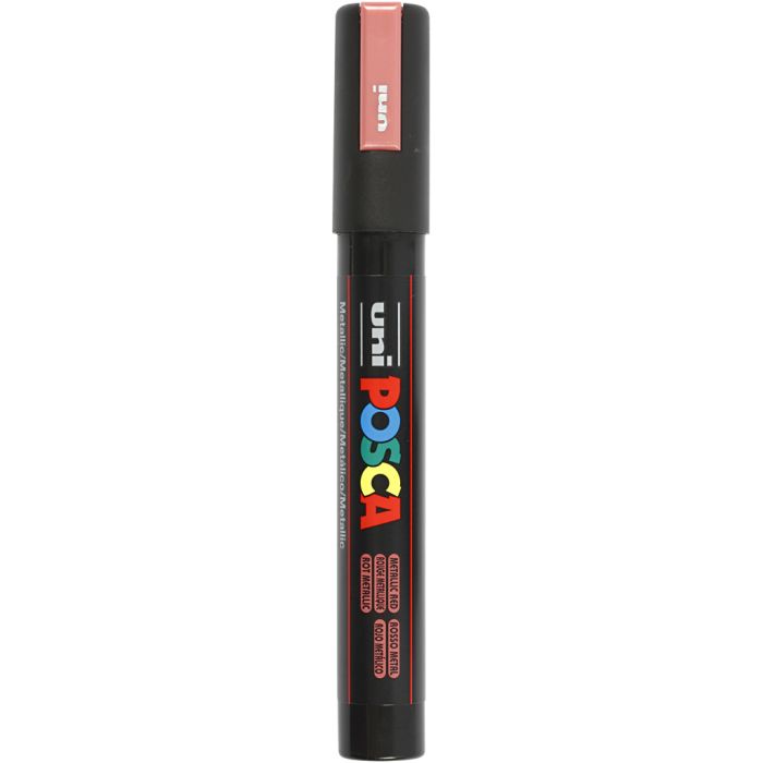 Rotulador Posca , medida PC-5M, trazo ancho 2,5 mm, media, rojo metalizado, 1 ud