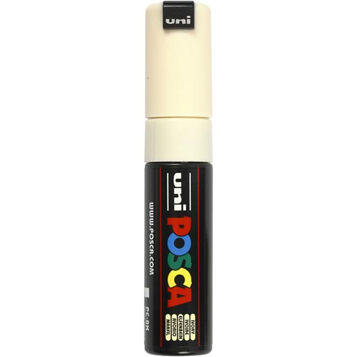 Rotulador Posca , medida PC-8K, trazo ancho 8 mm, Ancho, marfil, 1 ud