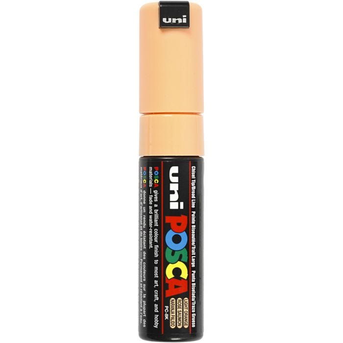 Rotulador Posca , medida PC-8K, trazo ancho 8 mm, Ancho, naranja pálido, 1 ud