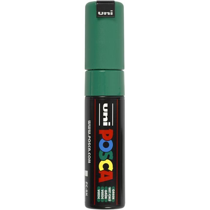 Rotulador Posca , medida PC-8K, trazo ancho 8 mm, Ancho, verde, 1 ud