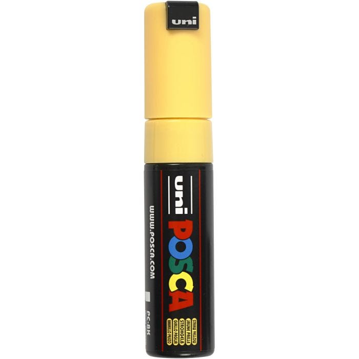 Rotulador Posca , medida PC-8K, trazo ancho 8 mm, Ancho, amarillo paja, 1 ud