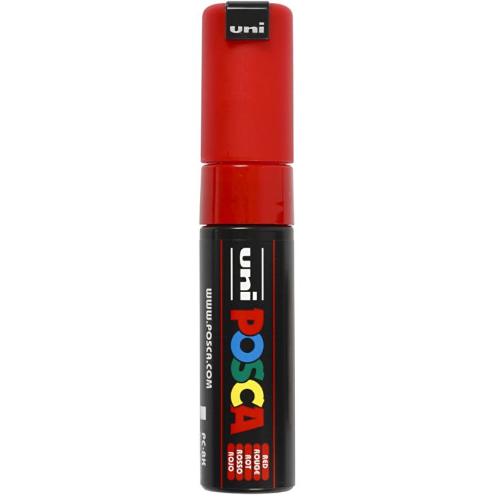 Rotulador Posca , medida PC-8K, trazo ancho 8 mm, Ancho, rojo, 1 ud