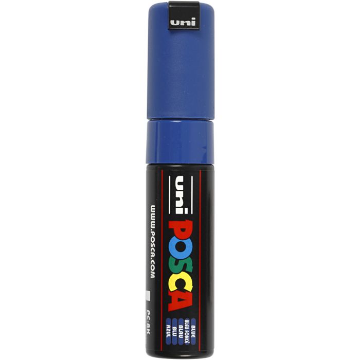 Rotulador Posca , medida PC-8K, trazo ancho 8 mm, Ancho, azul, 1 ud