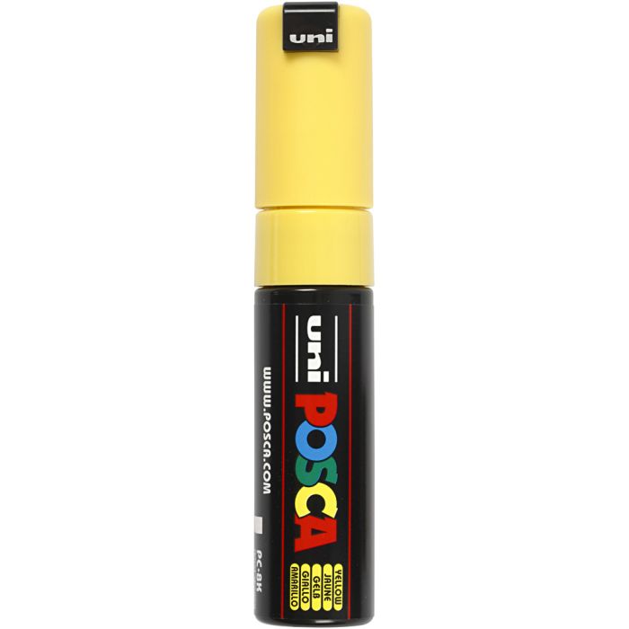 Rotulador Posca , medida PC-8K, trazo ancho 8 mm, Ancho, amarillo, 1 ud