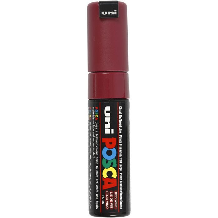 Rotulador Posca , medida PC-8K, trazo ancho 8 mm, Ancho, rojo vino, 1 ud