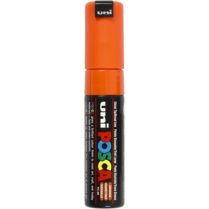 Rotulador Posca , medida PC-8K, trazo ancho 8 mm, Ancho, naranja, 1 ud