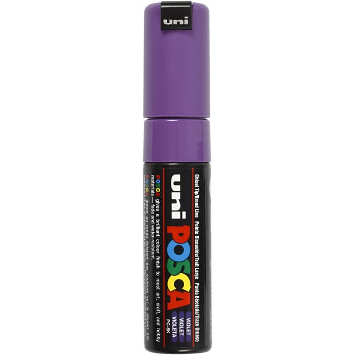 Rotulador Posca , medida PC-8K, trazo ancho 8 mm, Ancho, violeta, 1 ud