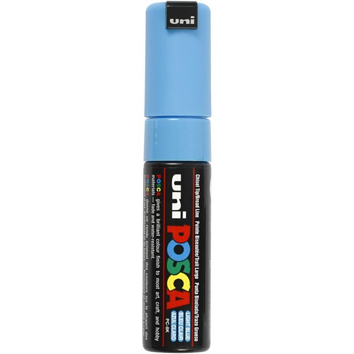 Rotulador Posca , medida PC-8K, trazo ancho 8 mm, Ancho, azul claro, 1 ud