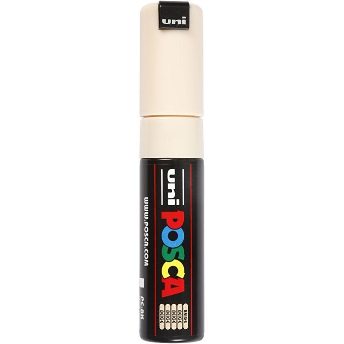 Rotulador Posca , medida PC-8K, trazo ancho 8 mm, Ancho, beige, 1 ud