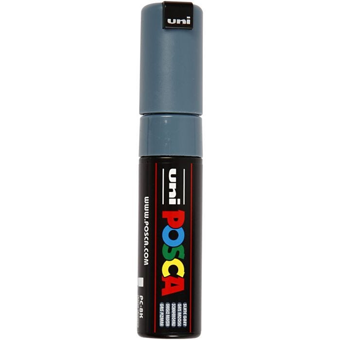 Rotulador Posca , medida PC-8K, trazo ancho 8 mm, Ancho, gris pizarra, 1 ud