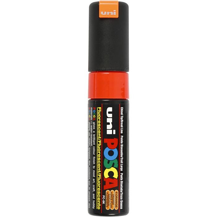 Rotulador Posca , medida PC-8K, trazo ancho 8 mm, Ancho, naranja fluo, 1 ud