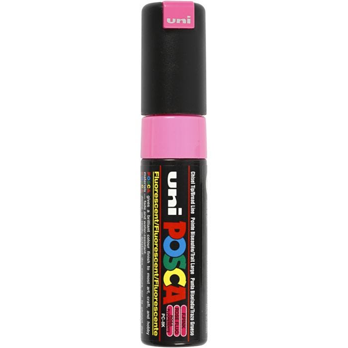 Rotulador Posca , medida PC-8K, trazo ancho 8 mm, Ancho, rosa fluo, 1 ud