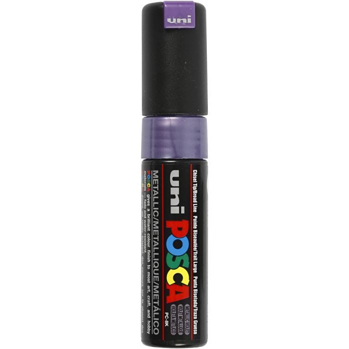 Rotulador Posca , medida PC-8K, trazo ancho 8 mm, Ancho, violeta metalizado, 1 ud