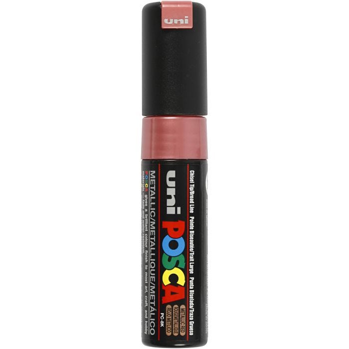 Rotulador Posca , medida PC-8K, trazo ancho 8 mm, Ancho, rojo metalizado, 1 ud