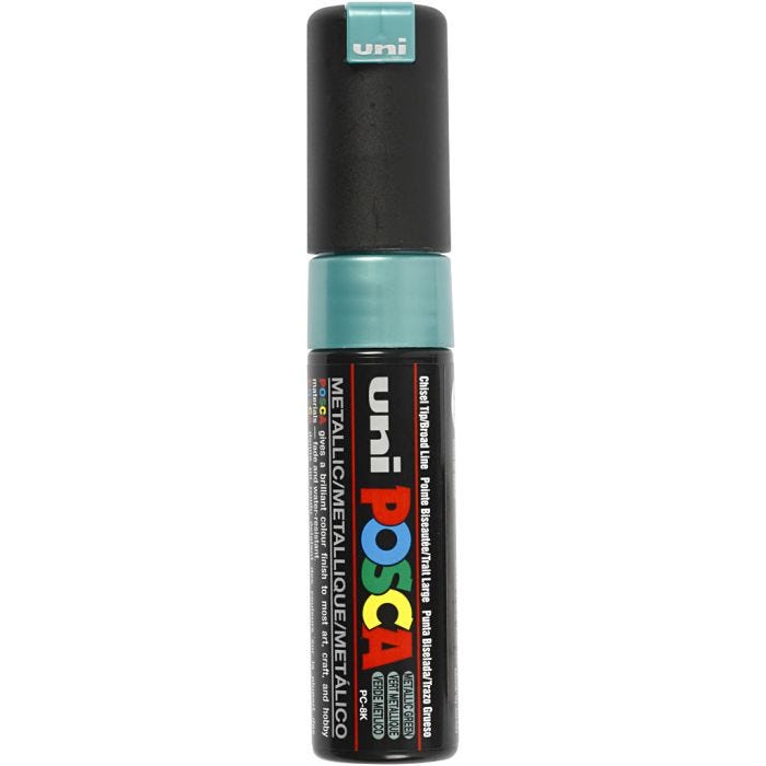 Rotulador Posca , medida PC-8K, trazo ancho 8 mm, Ancho, verde metálico, 1 ud