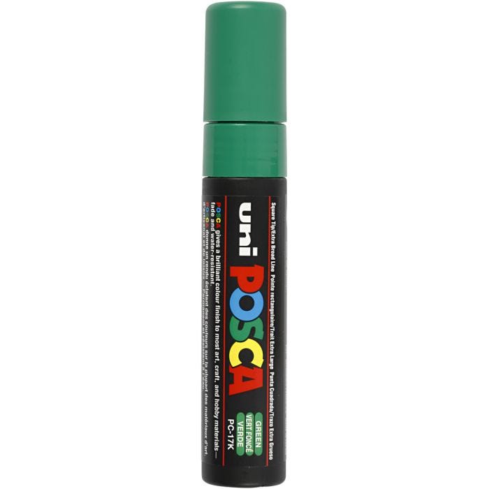 Rotulador Posca , medida PC-17K, trazo ancho 15 mm, extra ancho, verde, 1 ud