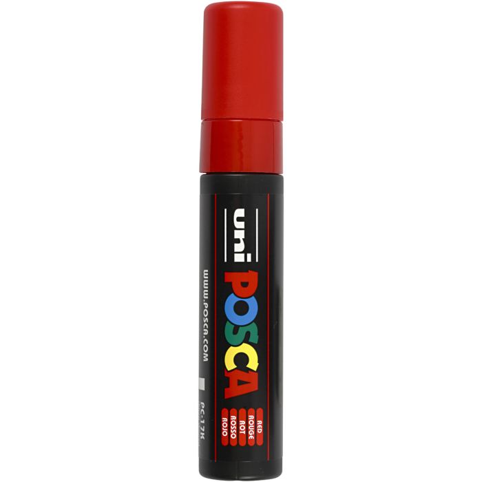 Rotulador Posca , medida PC-17K, trazo ancho 15 mm, extra ancho, rojo, 1 ud