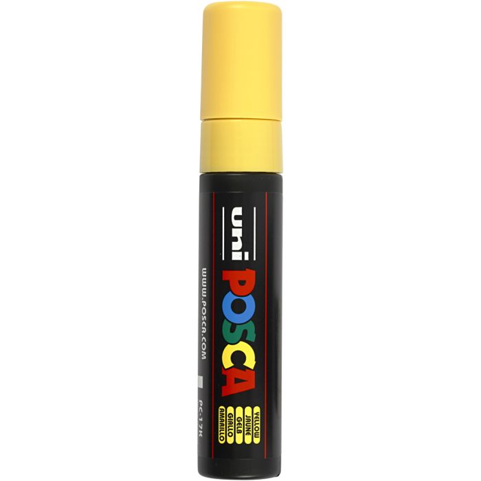 Rotulador Posca , medida PC-17K, trazo ancho 15 mm, extra ancho, amarillo, 1 ud