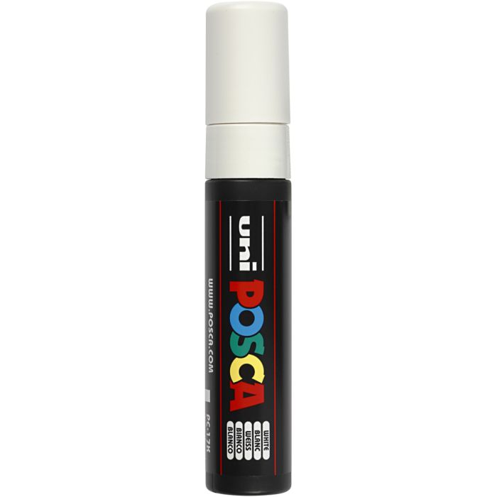 Rotulador Posca , medida PC-17K, trazo ancho 15 mm, extra ancho, blanco, 1 ud