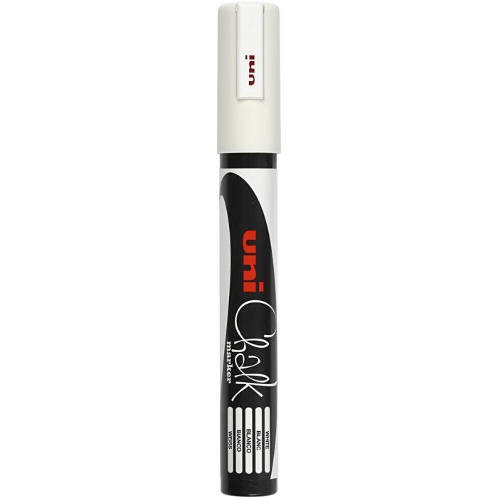Bolígrafo de Tiza, trazo ancho 1,8-2,5 mm, blanco, 1 ud