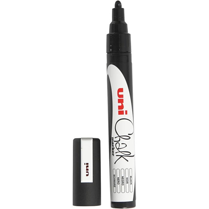 Bolígrafo de Tiza, trazo ancho 1,8-2,5, negro, 1 ud