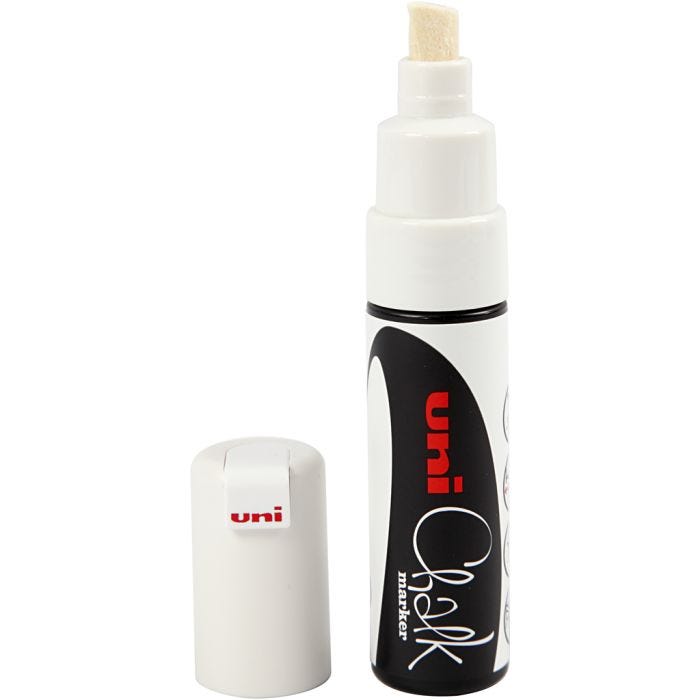 Bolígrafo de Tiza, trazo ancho 8 mm, blanco, 1 ud