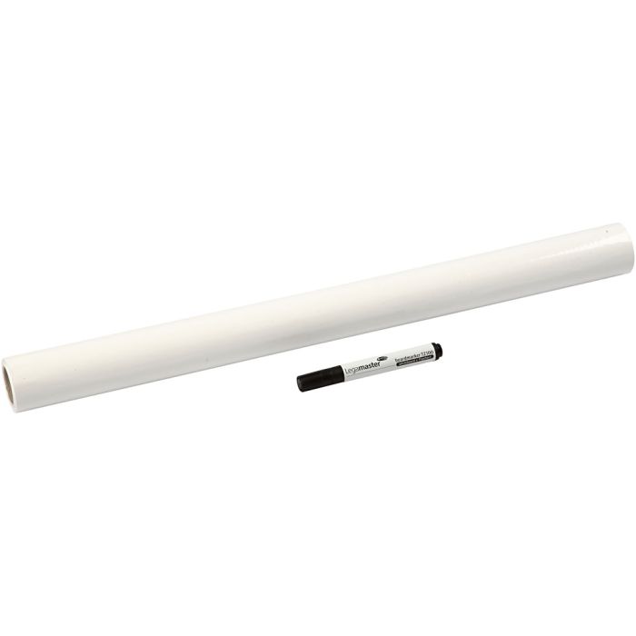 Rollo de pizarra blanca, L. 80 cm, A: 60 cm, blanco, 25 hoja/ 1 rollo