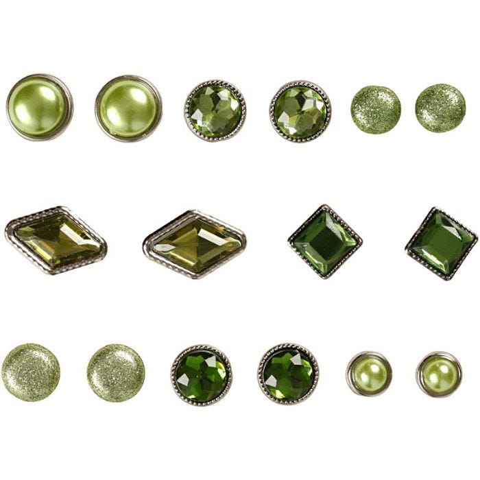 Remaches, medidas 8-18 mm, verde, 16 ud/ 1 paquete