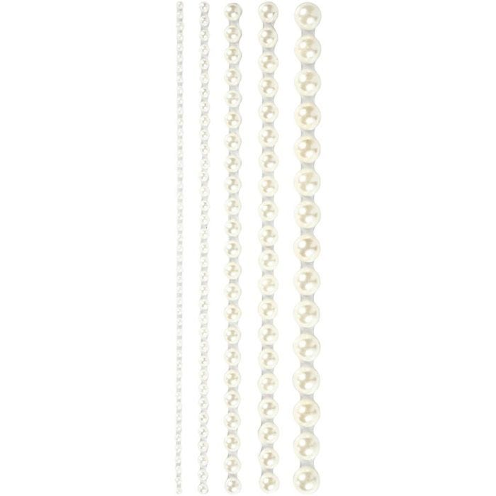 Medias perlas, medidas 2-8 mm, blanco, 140 ud/ 1 paquete