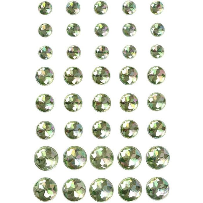 Joyas, medidas 6+8+10 mm, verde, 40 ud/ 1 paquete