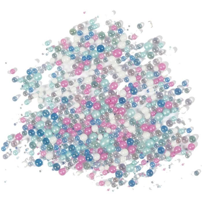 Cuentas de Vidrio Minis, medidas 0,6-0,8+1,5-2+3 mm, colores pastel, 600 gr/ 1 bote