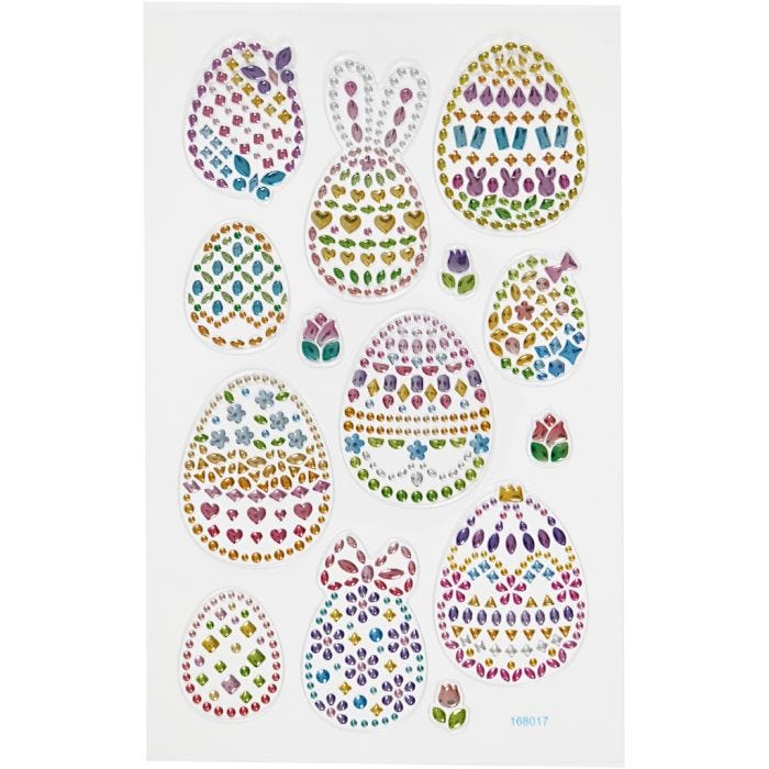 Pegatinas Diamond, huevos de Pascua, hoja 10x16 cm, 1 hoja