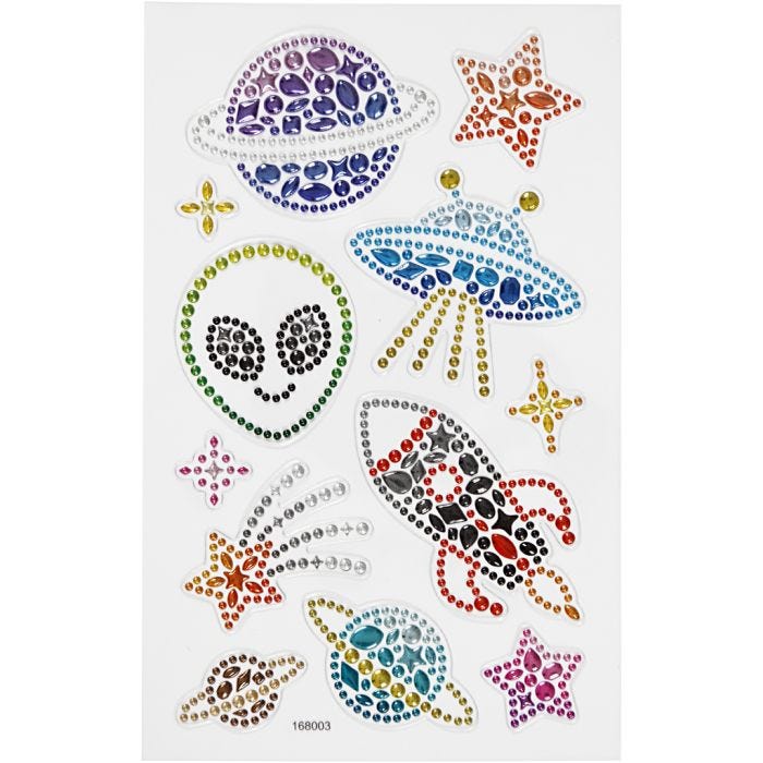 Pegatinas Diamond, espacio exterior, hoja 10x16 cm, 1 hoja